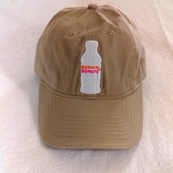 Dunkin Donuts Other - Dunkin Donuts Hat Cap Strap Back One Size Tan Cotton Twill Coffee Bottle